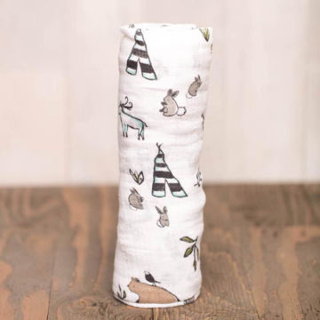 Picture of Cotton Muslin Swaddle Single - Forest Friends by Little Unicorn