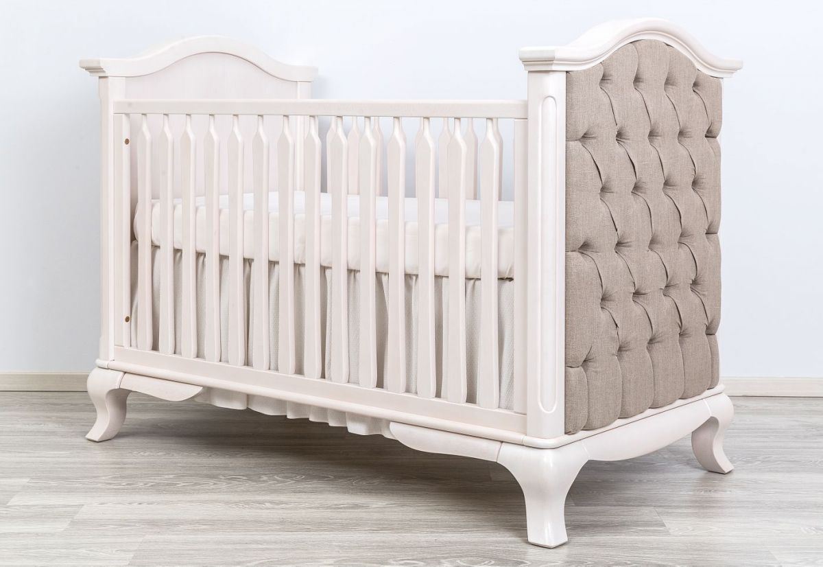 Upholstered clearance baby crib