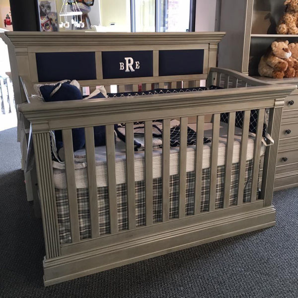 Fabric Panel Crib Trinity Chateau Gray