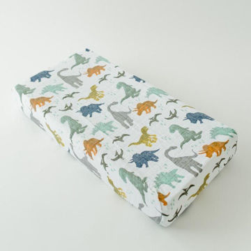 Picture of Cotton Muslin Changer Pad Cover - Dino by Little Unicorn