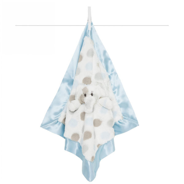 Picture of Luxe Dot Plush Elephant Blanky - Blue