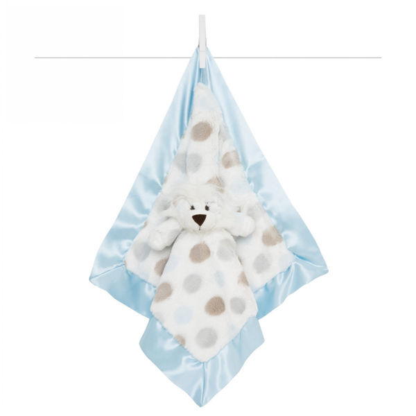 Picture of Luxe Dot Plush Lion Blanky - Blue