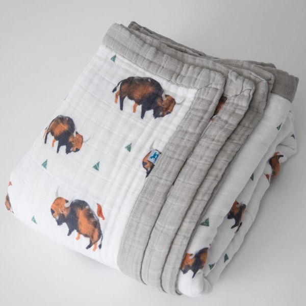 Picture of Cotton Muslin Quilt Big Kid - Bison by Little Unicorn