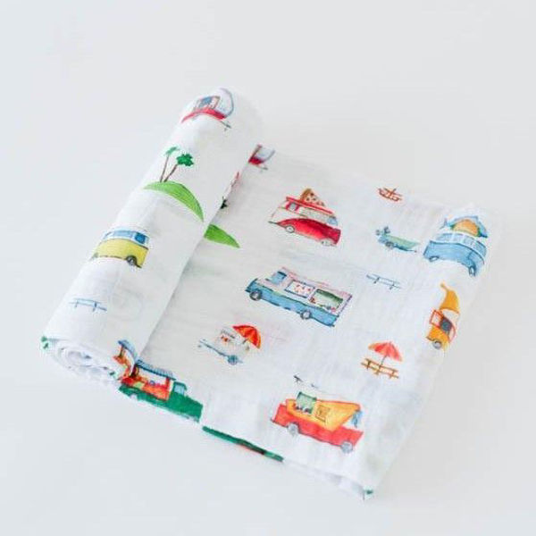 Picture of Cotton Muslin Swaddle Single - Food Truck by Little Unicorn
