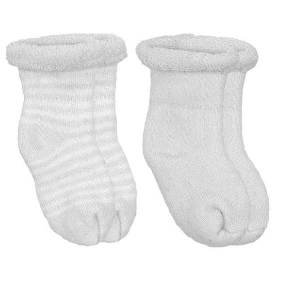 Picture of Newborn Socks Terry 2-Pack - White Solid | by Kushies