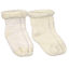 Picture of Newborn Socks Terry 2-Pack - Butter Solid with Butter Stripe | by Kushies