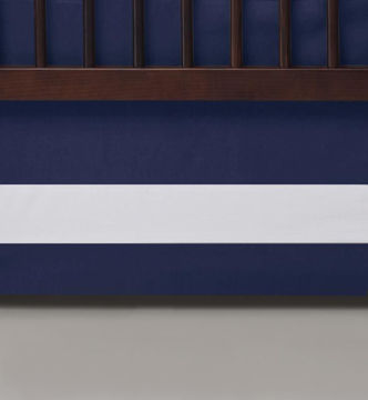 Picture of Indigo Woven Cotton Band Crib Skirt – Cobalt - by Oilo