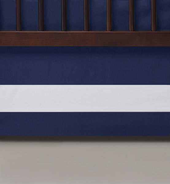 Picture of Indigo Woven Cotton Band Crib Skirt – Cobalt - by Oilo