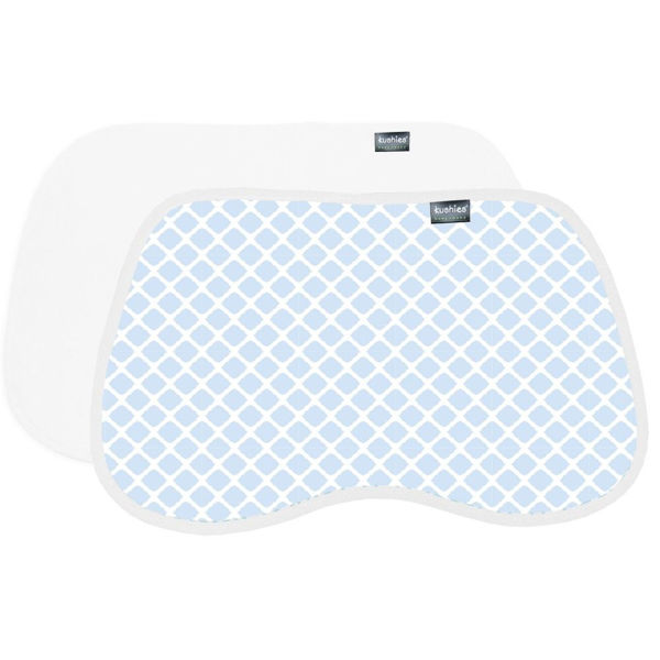 Picture of Burp Pads Flannel 2-Pack - Lattice Blue / White | by Kushies
