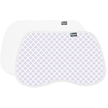 Picture of Burp Pads Flannel 2-Pack - Lattice Lilac / White