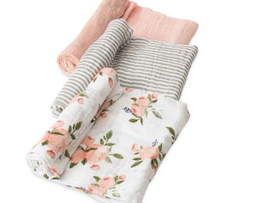 Picture of Cotton Muslin Swaddle 3 Pack - Watercolor Roses by Little Unicorn