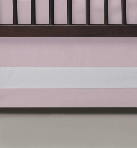 Picture of Blush Woven Cotton Band Crib Skirt - by Oilo