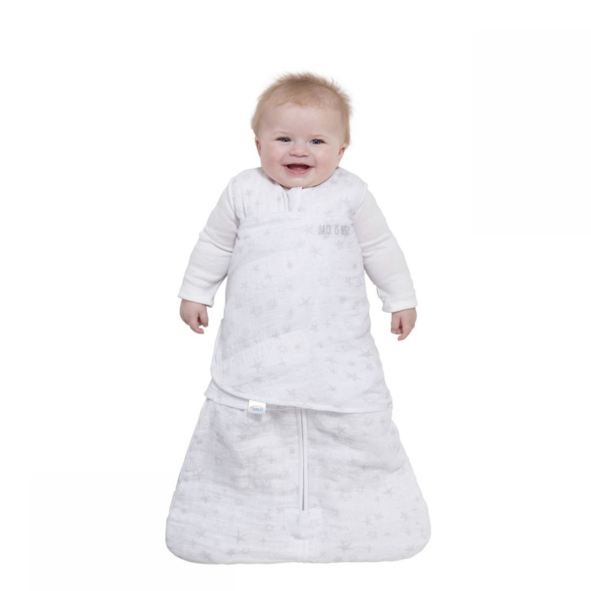 halo sleepsack swaddle hands to face