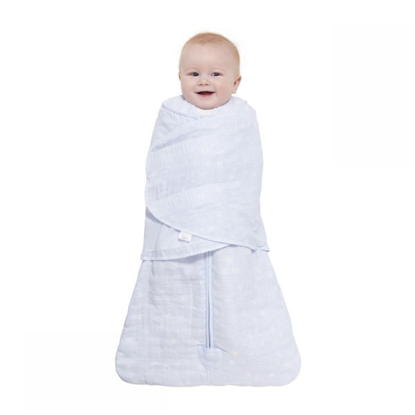 Picture of Halo Sleepsack Swaddle - Newborn - Quilted Muslin Constellation Blue