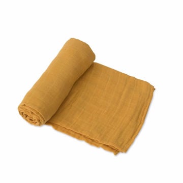 Picture of Cotton Muslin Swaddle Single - Mustard by Little Unicorn