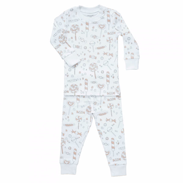 Picture of Noomie Two Piece PJ Set Gold Lollipops