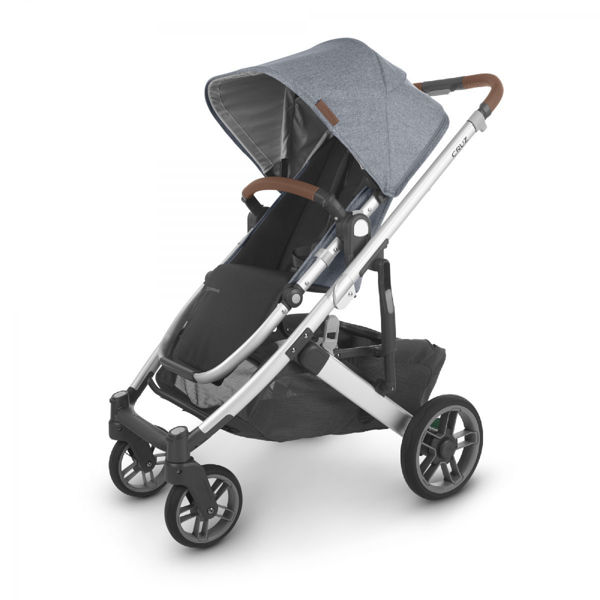 Picture of Cruz V2 Stroller - GREGORY (blue melange/silver/saddle) | By Uppa Baby