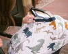 Picture of Cotton Muslin Car Seat Canopy 2 - Dino Friends by Little Unicorn