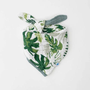 Picture of Cotton Muslin Reversible Bandana Bib - Tropical Leaf by Little Unicorn