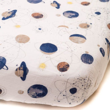Picture of Cotton Muslin Crib Sheet - Planetary by Little Unicorn