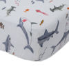 Picture of Cotton Muslin Crib Sheet - Shark by Little Unicorn