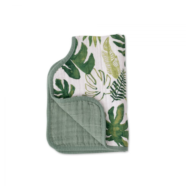 Picture of Cotton Muslin Burp Cloth - Tropical Leaf by Little Unicorn