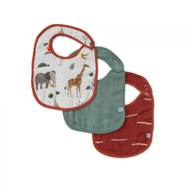 Picture of Deluxe Muslin Classic Bib 3 Pack - Safari Social