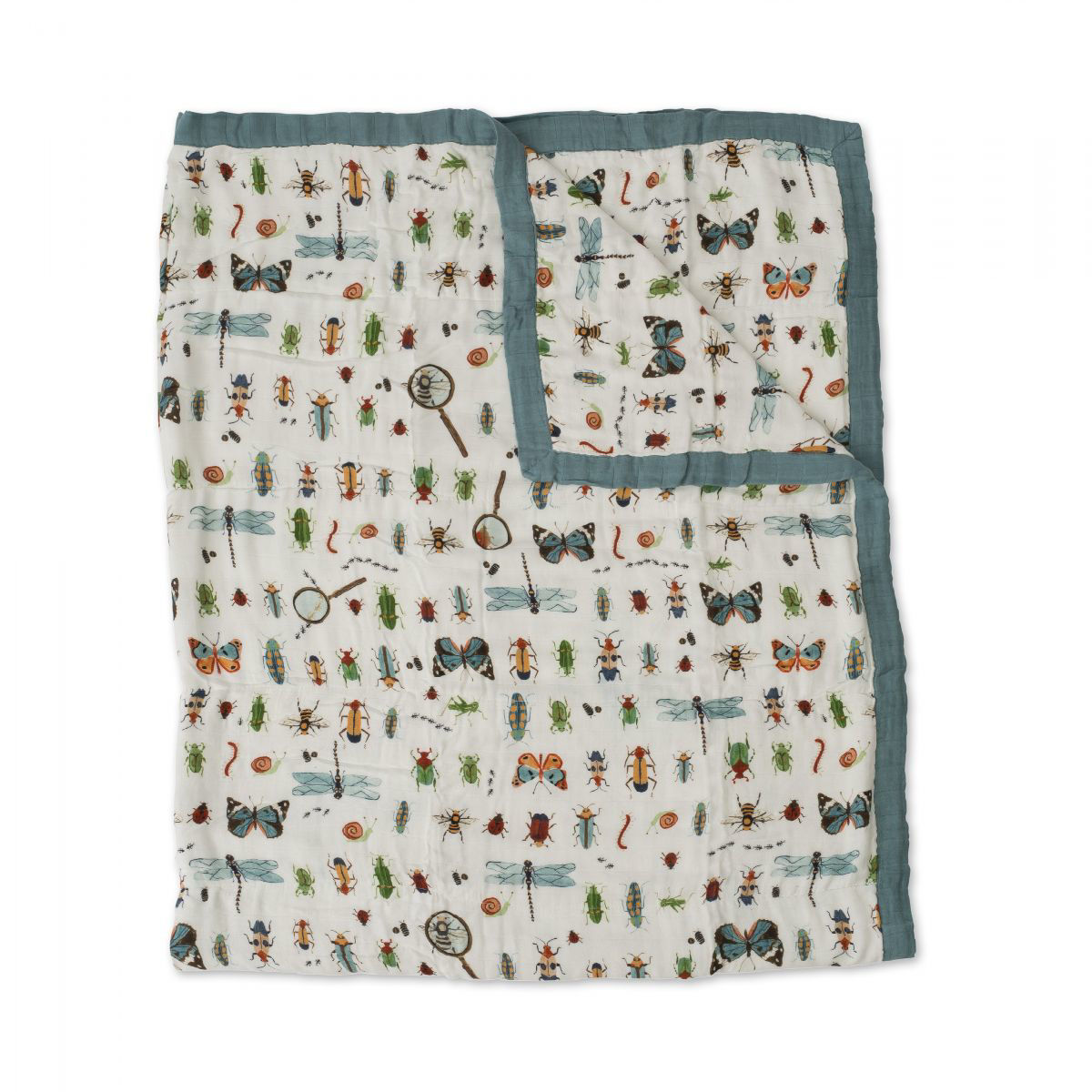 Deluxe Bamboo Muslin Quilt Big Kid - Bugs by Little Unicorn