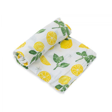 Picture of Cotton Muslin Swaddle Single - Lemon Drop by Little Unicorn