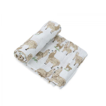 Picture of Cotton Muslin Swaddle Single - Llama Llama by Little Unicorn