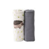 Picture of Deluxe Bamboo Muslin Swaddle 2 Pack - Charcoal Hedgehog by Little Unicorn