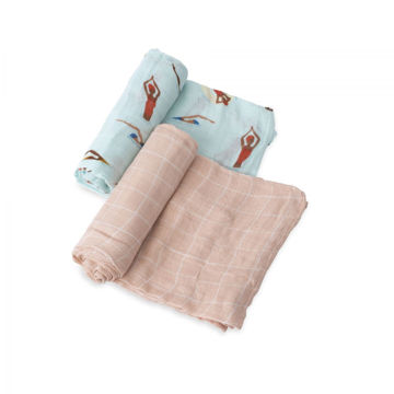 Picture of Deluxe Bamboo Muslin Swaddle 2 Pack - Swim Cap by Little Unicorn