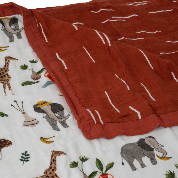 Picture of Deluxe Bamboo Muslin Quilt Big Kid - Social Safari by Little Unicorn