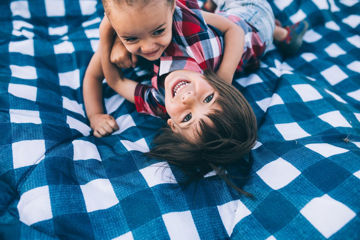 Picture of Outdoor Blanket 5' X 5' - Navy Plaid by Little Unicorn