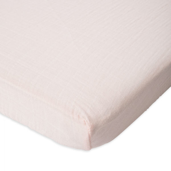Picture of Cotton Muslin Mini Crib Sheet - Blush by Little Unicorn