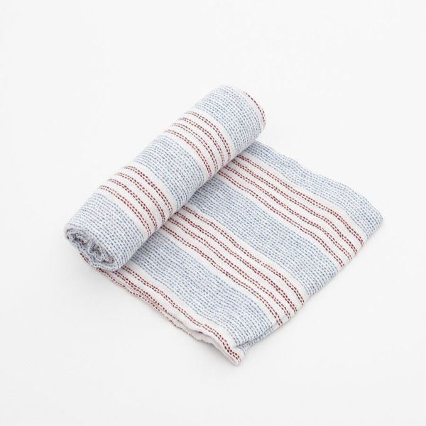 Picture of Cotton Muslin Swaddle Single - Stitch Stripe by Little Unicorn