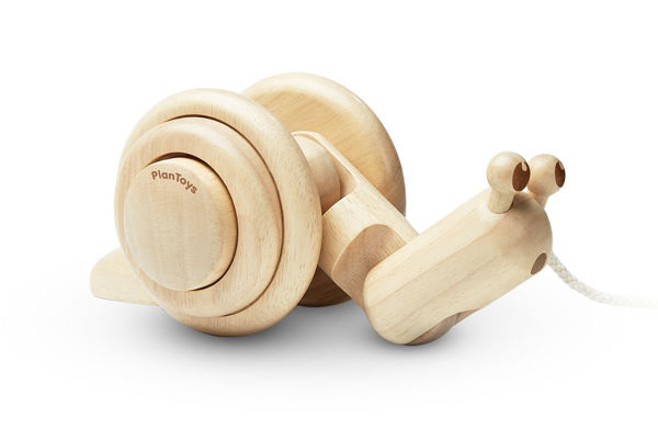 Picture of Pull Along Snail- Natural - by Plan Toys
