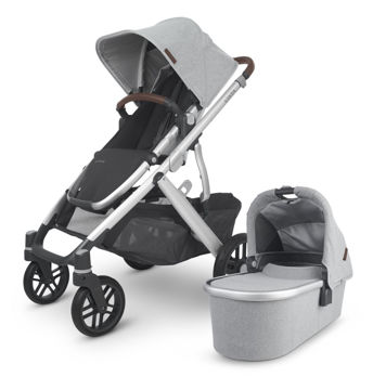 Picture of VISTA V2 Stroller - STELLA(grey brush/silver/saddle leather) by Uppa Baby