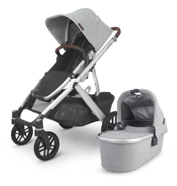 Picture of VISTA V2 Stroller - STELLA(grey brush/silver/saddle leather) - by Uppa Baby