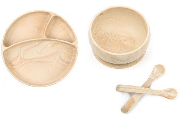 Picture of Silicone Suction Feeding Gift Set - Wood Finish