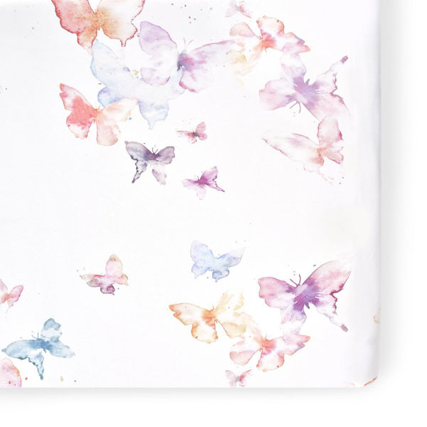 Picture of Butterfly Jersey Crib Sheet by Oilo