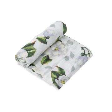 Picture of Cotton Muslin Swaddle Single - Magnolia Blossoms by Little Unicorn