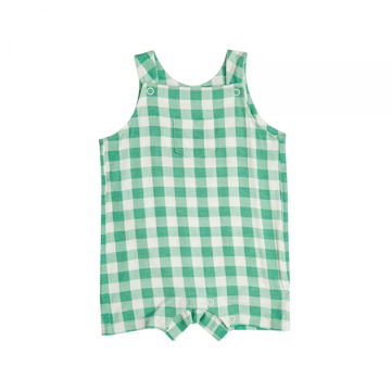 Picture of Angel Dear Gingham Green Bamboo Overall Shortie