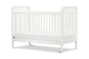 Picture of Liberty 3-in-1 Convertible Spindle Crib with Toddler Bed Conversion Kit - Warm White Finish | Namesake Home