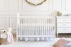 Picture of Liberty 3-in-1 Convertible Spindle Crib with Toddler Bed Conversion Kit - Warm White Finish | Namesake Home