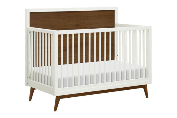 Picture of Palma 4-n-1 Crib - Warm White with Natural Walnut accents - by Babyletto