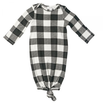 Picture of Buffalo Check Knotted Gown Black - Newborn to 3 Months