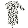 Picture of Zebra Print Knotted Gown Black - Newborn to 3 Months