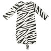Picture of Zebra Print Knotted Gown Black - Newborn to 3 Months