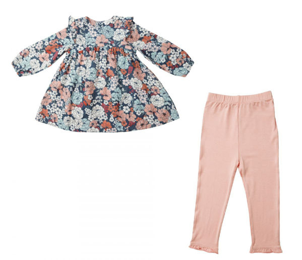 Picture of Angel Dear Ruffle Dress  & Leggings Set - Garden Club - Bamboo & Muslin